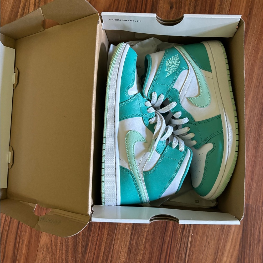 Nike Air Jordan 1 High OG Teal and White Sneakers